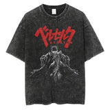 Men Streetwear Vintage Black Tshirt Harajuku Japanese Anime