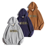Unisex Winter Cotton Coat Winter Letters Embroidered Hoodie Vintage Loose Pullover Top
