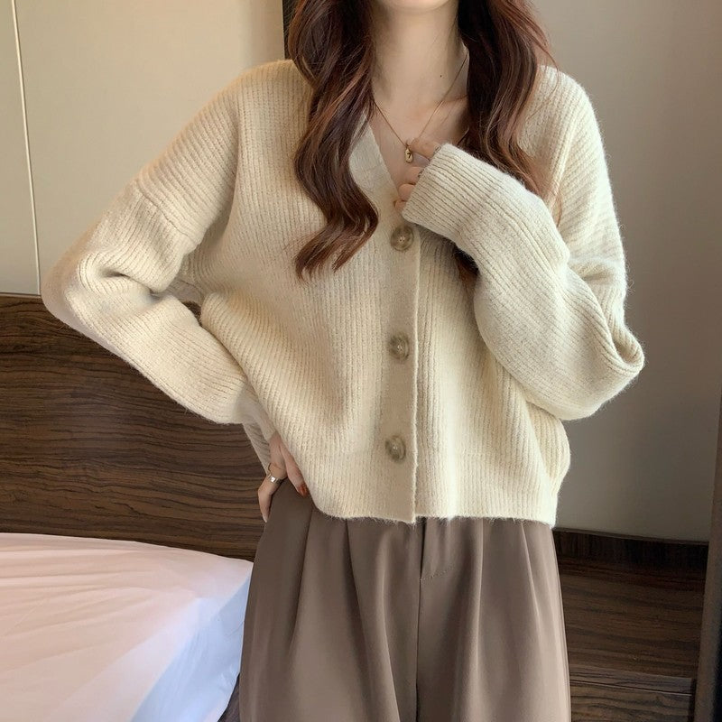 Women Knitwear Spring/Autumn V-neck Knitted Sweater Cardigan Coat