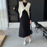 Women Knitted Skirt Autumn and Winter Long Skirt