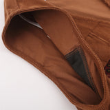 Men Vest Corduroy Vest Loose Color Matching V-neck Patchwork Cardigan