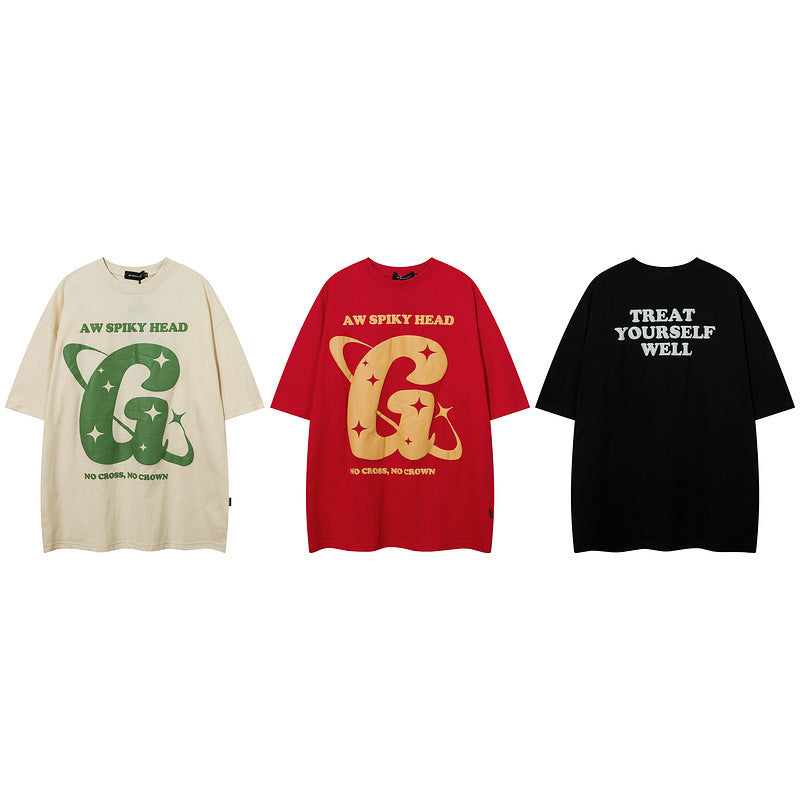 Men T Shirt XINGX Letter Print Short-Sleeve T-shirt