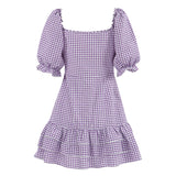 Women Dress Plaid Dress Spring/Summer A- line Skirt