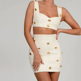 Women Dresses Casual Suit Sexy Hip Skirt Two-Piece Set (Zns0409)