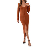 Women Dress Sexy V-neck Sheath Dress