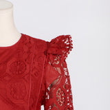 Women Dresses Spring Lace Embroidery Dress (Qymy0409)