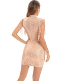 Women's Evening Gown Sexy Sheer Mesh Stitching Sequins Dress Evening Dress