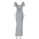 Women Dresses Spring and Summer Sexy Backless Short Sleeve Dress