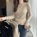 Women Knitwear Autumn and Winter V-neck Top