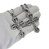 Chrome Hearts Necklace Vintage Flame Vine Cross Pendant
