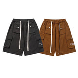 Men Shorts Multi-Pocket Functional Workwear Shorts Men's and Women's Hip Hop Straight Casual Shorts