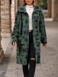 Women Trench Coat Autumn and Winter Plush Long Overcoat Outerwear