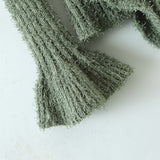 Women Sweater Knit Wear Large Wave Lapel Knitted Cardigan Ruffled Flared Sleeve Sweater