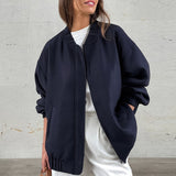 Women Trench Coat Jacket Baseball Uniform Windbreaker Jacket Loose Casual