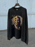 Mens T-shirts SAINT MICHAEL CHO saint smile wash water do old long sleeve T-shirt