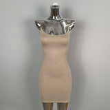 Women Dresses U-Collar Hip Skirt Dress