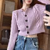 Women Knitwear Autumn and Winter round Neck Sweaters Cardigan