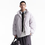 Unisex Winter Cotton Coat Stand-up Collar Cotton-Padded Clothes Retro Loose and Warm Cotton-Padded Jacket for Men