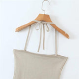 Women Sweater Knitwear Knitting Suit Sexy Sling Dress Ripped Sweater Two-Piece Set
