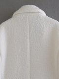 Women Woolen Coat Autumn and Winter Solid Color Suit Collar Mid-Length Double Breasted Woolen Coat