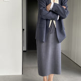 Women Knitted Skirt Autumn and Winter Simplicity Skirt Straight Skirt