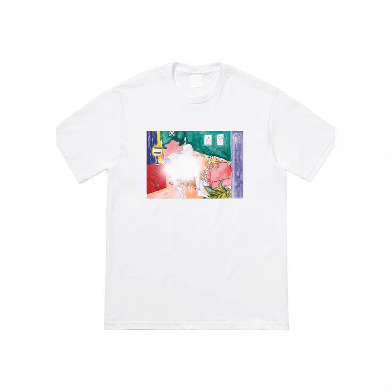 Men T-shirts 18FW Bedroom Tee Bedroom Artist Cartoon, Short Sleeve T-Shirt Bottom Shirt
