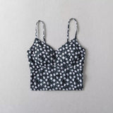 Women Tops Summer Floral Strap Top Backless Sexy Vest