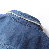 Women Jacket Fall and Winter Lapels Loose Long Sleeve Denim Shirt
