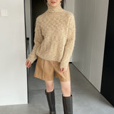 Women Winter Knitted Sweater Loose-Fitting Long Sleeve Sweater Sweater 1t8849
