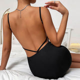 Women Dress Spring and Summer Sexy Backless Skirt Sleeveless Sling Dress