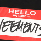 Vetements T Shirts VTM Hello My Name Is Red Signature Graffiti Logo T-shirt