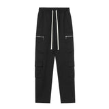 Men Sweatpants Multi-Pocket Sports Overalls Men's Baggy Pants-Foot Breasted Casual Trousers