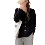 Women Knitted Cardigan Vintage Sweater Coat for Women Autumn and Winter Loose Knitted Cardigan