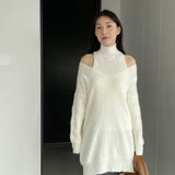 Women Knitted Two-Piece Set Autumn and Winter Turtleneck Sweater 5t5156