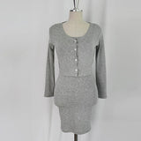 Women Dresses Slip Dress Long Sleeve Cardigan Outer Coat Suit Two-Piece Set