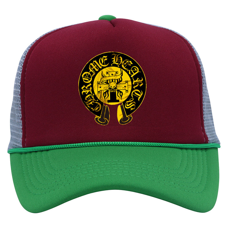 Chrome Heart Hat printed alphabet men's and women's fashion shade color matching mesh cap summer baseball cap