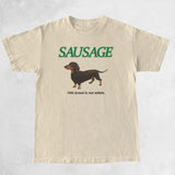 Korean Dog Sausage Graphic T Shirt Fashion Streetwear Women