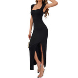 Women Dress Square Collar Slimming Sheath Dress