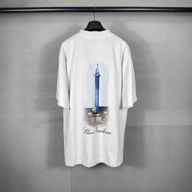 Mens T-shirts BB Paris VOGUE Night Lighthouse Loose Casual Tee