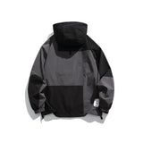 Unisex Jacket Shell Jacket Retro Patchwork Loose Hooded Coat Men's and Women's Jacket