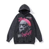 Men Hoodie Vintage Rodman Portrait Heavy Hooded Sweater Men's and Women's Hiphop Hooded Top