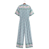 Women Pants Spring and Summer Short Sleeve One-Piece Trousers Wide Tube Jumpsuit