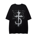 Men T Shirt Angel Graffiti Printing Couple Short Sleeve T-shirt