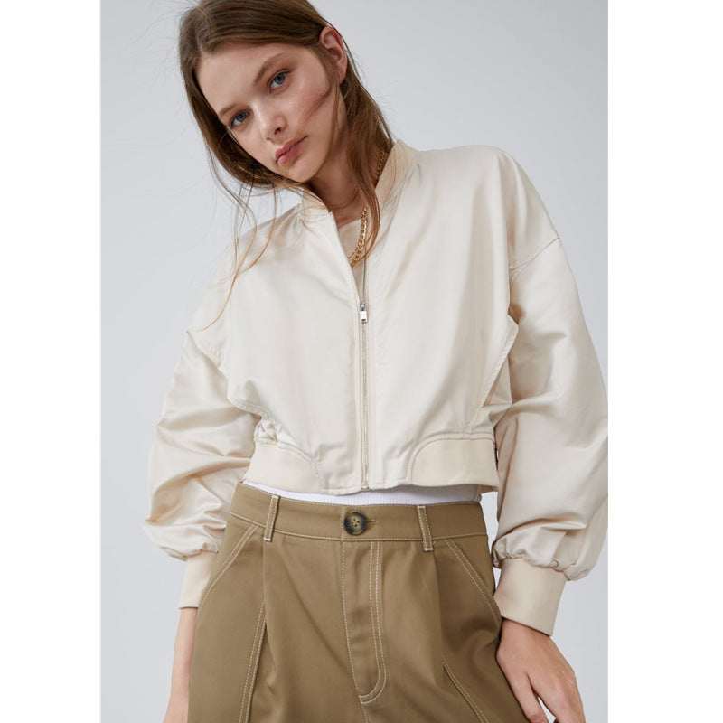 Women Jacket Fall Loose Long Sleeve Baseball Uniform