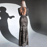 Women Dresses Winter Backless Lace-up Long Sleeve Dress