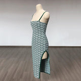 Women's Evening Dress Slim Fit Bandage One-Piece Dress Sling High Slit Dress