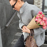 Women Trench Coat Autumn and Winter Gray Woolen Coat for Women