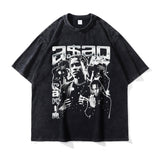 Asap Rocky T Shirts MADARTIST Asap Rocky Washed Old T-Shirt Vintage Short Sleeve