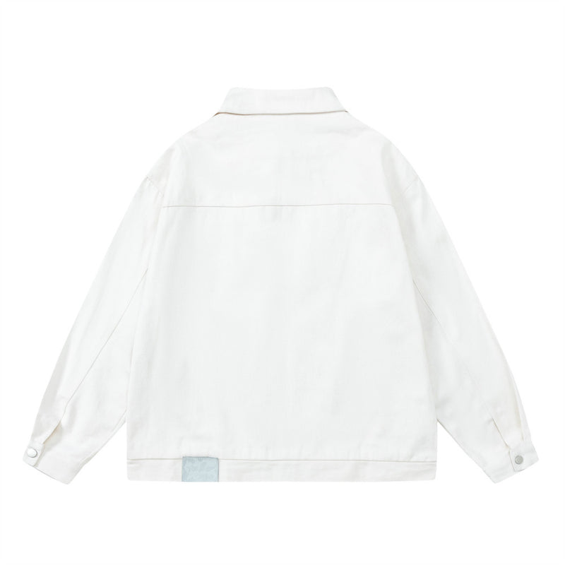 Men Jacket Coat Men's Loose Fashion Spring and Autumn Long Sleeve Casual Jacket