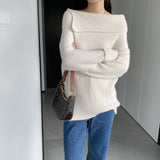 Women Winter Knitted Sweater Autumn and Winter Sweater Long-Sleeved Shirt 8t3110